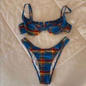 Heavy Manners ‘Toulouse’ madras bikini set in size XS/Small